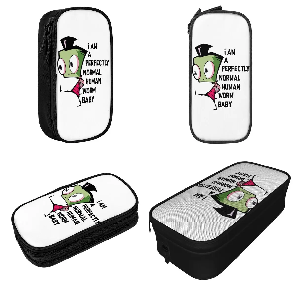 Cute Invader Zim Pencil Case Cute Pen Bag Girl Boy Big Capacity School Supplies Gifts Pencilcases