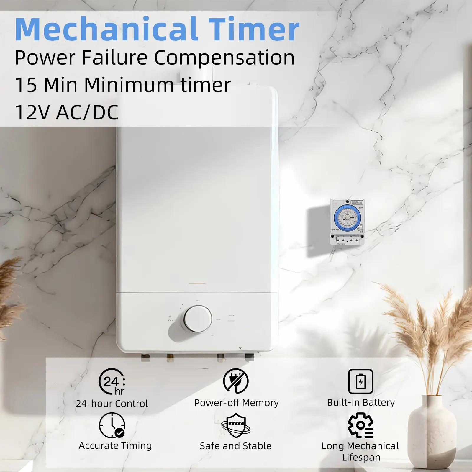 Electric Timer Digital for Kitchen Outlet White Inline Voltage Require Analogue Countdown Mechanical