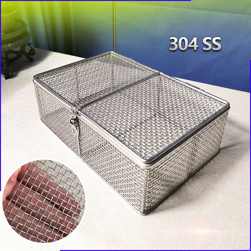 

Корзина для дезинфекции из нержавеющей стали 304 с крышкой, сетчатая корзина для очистки медицинских инструментов, корзина для стерилизации