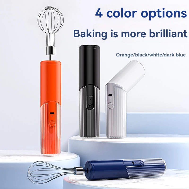 Electric Wireless Handheld Mixer with Whisk Attachment - Kitchen Cream Whipper and Foam Maker for Home Cake baking.