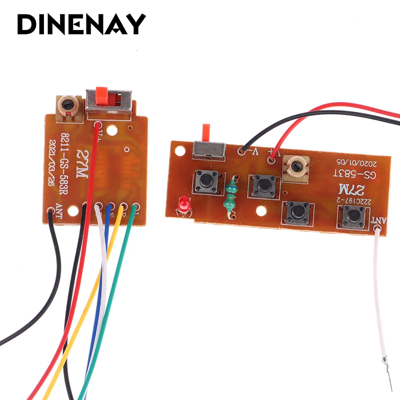 4CH RC Remote Control 27MHz Circuit PCB Transmitter and Receiver Board parts with Antenna Radio System
