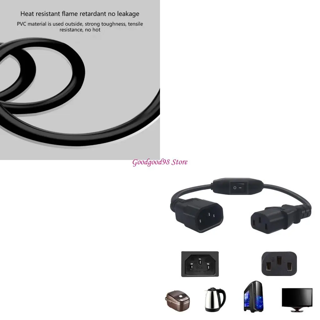 

PDU Distribution Power Cord IEC C14 to C13 UPS Extension Cable for Laptops UPS