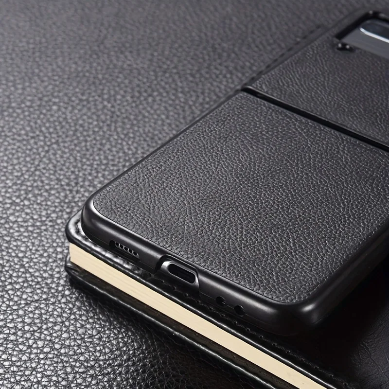 Luxuriöse Business-Style Retro Litchi-Textur Hülle für Samsung Galaxy Z Flip 8 6 5 4 3 5G Flip7 FE Ultra Dünne Harte Stoßfeste Abdeckung – Detail 3