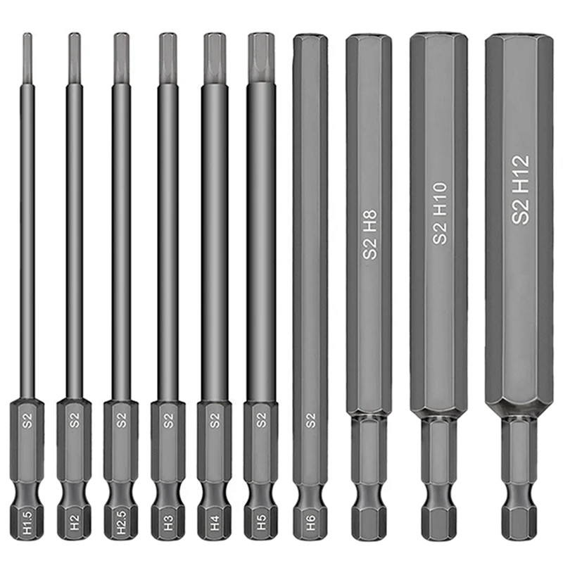 Hexágono Spanner Soquete, Chave Soquete, 1.5-12mm, 10 Pcs