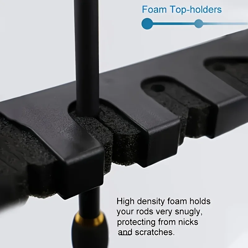 2‑Pack Horizontal Wall‑Mounted Fishing Rod Rack, Holds 6 Rods, Space‑Saving Pole Storage for Fishing Enthusiasts