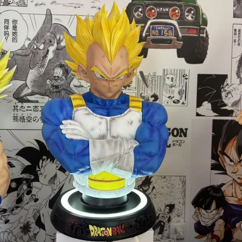 

Dragon Ball Z 80CM Vegeta Super Saiyan Аниме Фигурка Модель GK Emit Light Goku Фигурки Статуя Коллекция Игрушка Figma
