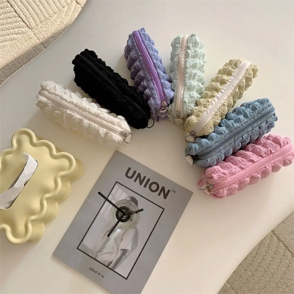Simple Portable Pen Bag Cartoon Large Capacity Pen Storage Bag Polyester fibre Stationery Organizer School Office Supplies