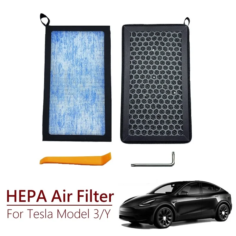 

New Arrival Four-layers Filtration Activated Carbon Filter For Tesla Model 3/Y HEPA N98 Air Filter Conditioner Replacement Kit