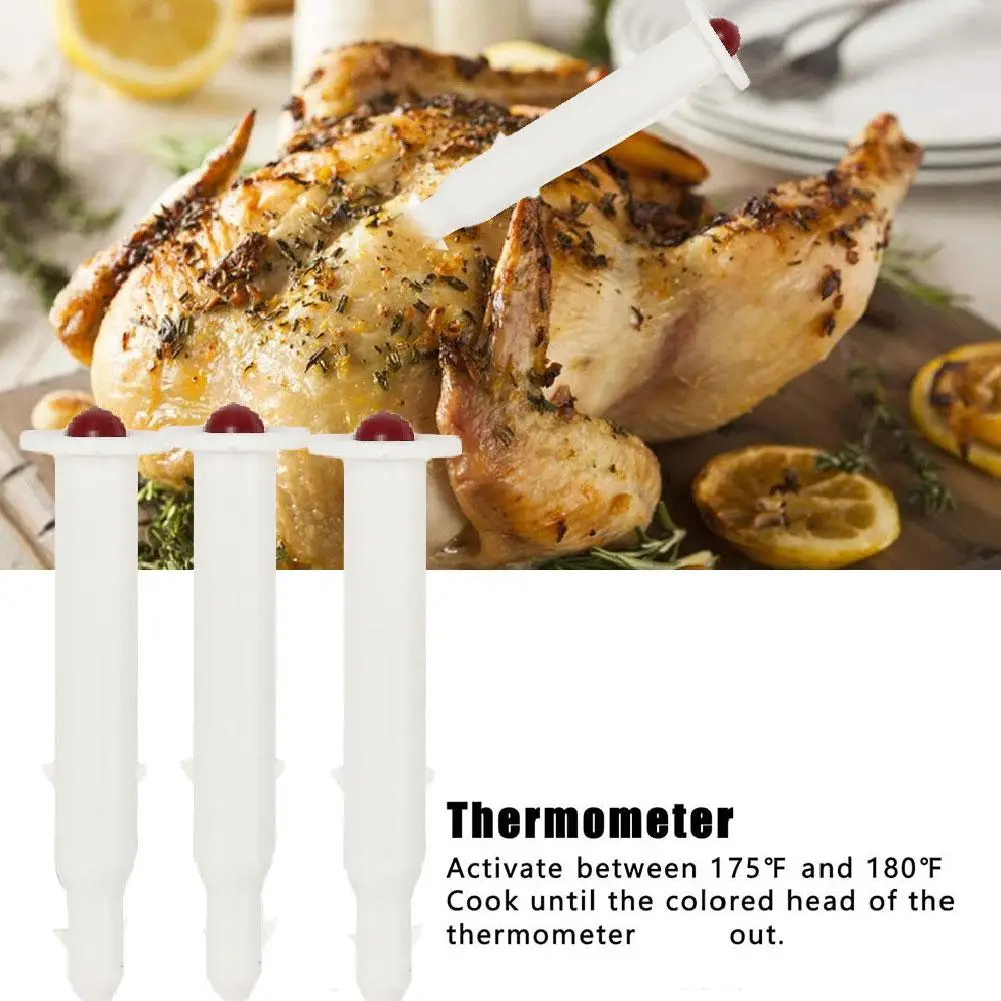 1pc Turkey Temperature Meters Disposable High-temperature Resistance Barbecue Portable up Timers Picnic Thermometers L1V3