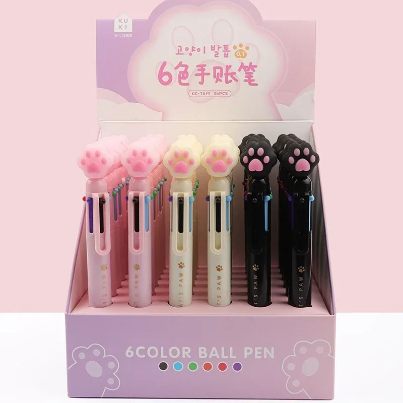 Imagem -02 - Canetas Kawaii Gel Multicoloridas para Crianças Canetas Fofas Cat Paw Canetas Esferográficas Papelaria Coreana Suprimentos para Redação Escolar e de Escritório Presente