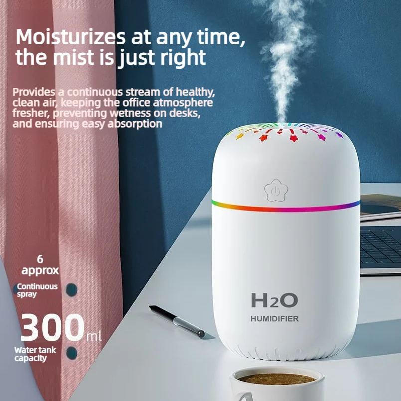 Colorful Mini Usb Portable Humidifier Quiet Large Mist Volume Air Moisturizer For Car Home Office Desktop Indoor