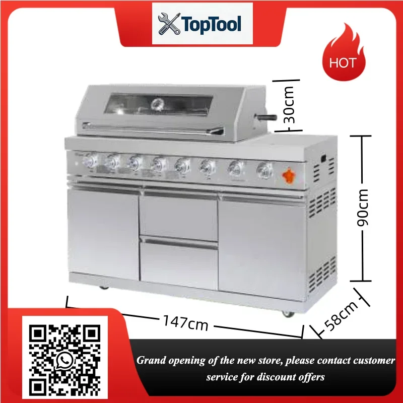Outdoor Kitchen Modular BBQ Island Grill Drawers Sink Summer Outdoor Kitchen Kits Cabinets Accessories Equipment BBQ Grill