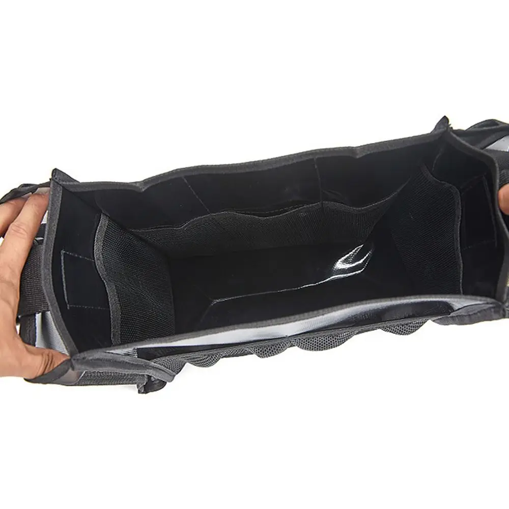 Tas Penyimpanan Kuas Kosmetik Kapasitas Besar Tas Penata Rambut Tahan Aus Multifungsi Warna Hitam Sejuk