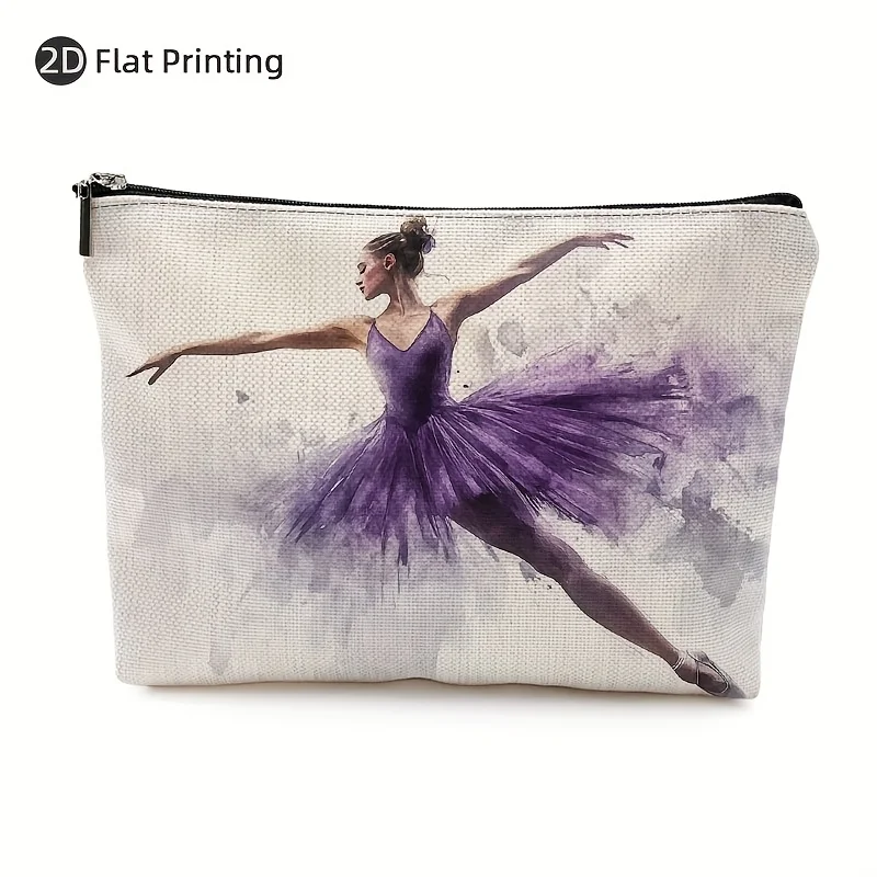 

AElegant Ballet Dancer Printed Makeup Bag- Multifunctional Zipper Pouch, Jewelry Storage Bag, Perfect Travel Zipper Small Storag