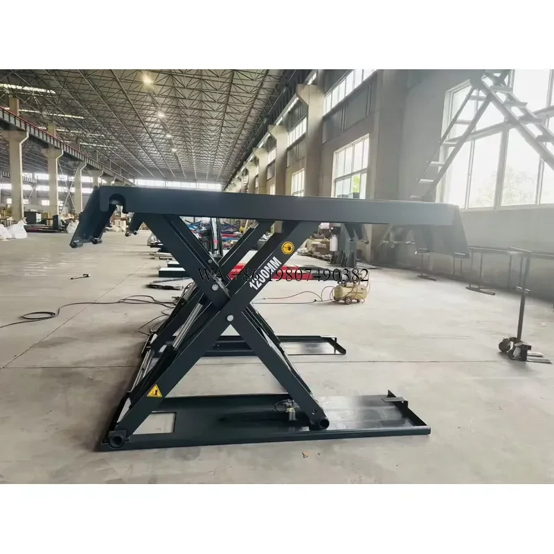 wmwmnu for Tricar 1.2m Hydraulic Scissor Lift 4000kg Movable Automatic Lift Platform Mid-position Car Lifter Hydraulic