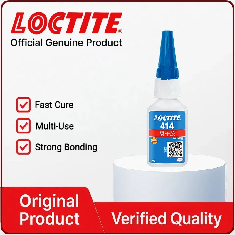 LOCTITE 414 Adhesivo instantáneo 20 g, Pegamento transparente de ajuste rápido, Boquilla de precisión para reparaciones de piezas pequeñas de plástico/goma/metal/madera