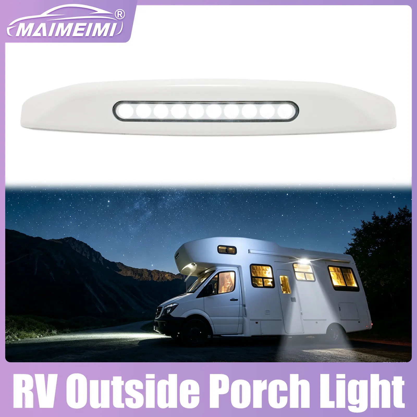 RV Porch Light LED Outside Awning Porch Light Motorhome Lamps Light Bar RV Van Camper Trailer Exterior Car Lamp 12V Waterproof
