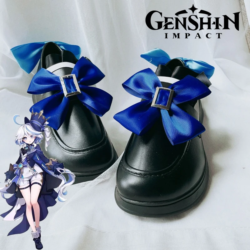 

Game Genshin Impact Fontaine Furina Cosplay Shoes Focalors Women PU Leather Boots Halloween Party Foot Boots Prop