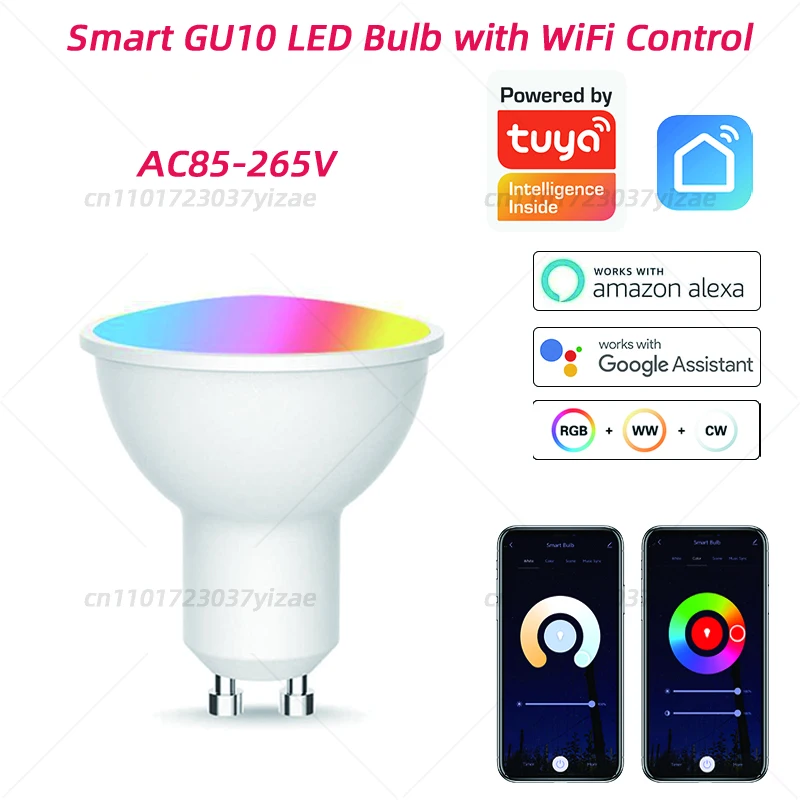 

【TUYA】GU10 Spotlights 1/2/4-Pack, Smart WiFi RGB Light for Home Decor, Adjustable Color Temperature, High CRI 90+​