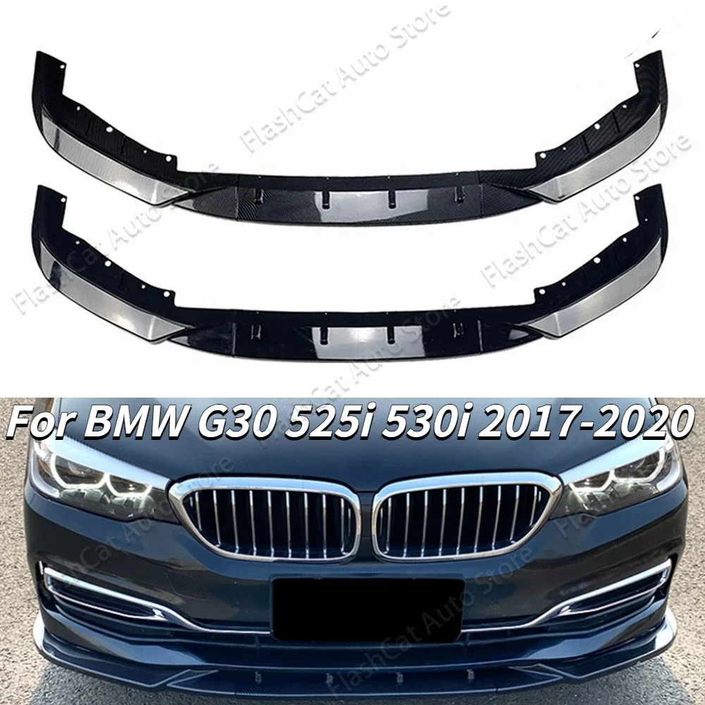 

For BMW 5 Series Car Front Bumper Lip Guard Protection Diffuser Cover Gloss Black Tuning G30 525i 530i 530e 520d 530d 2017-2020