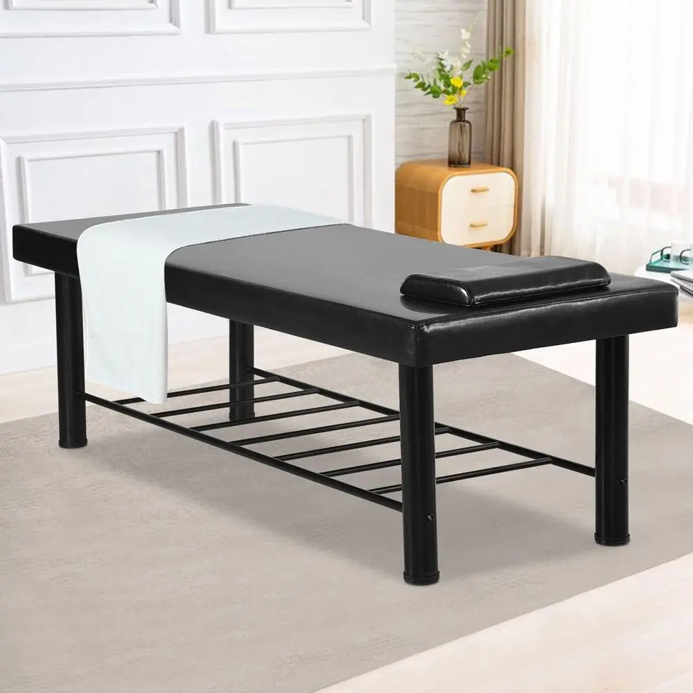 

75 Metal Frame Massage Table with Shelves, 30 Wide, 4 Memory Foam, Ideal for Tattoos, Spa, Chiropractic, and Therapy