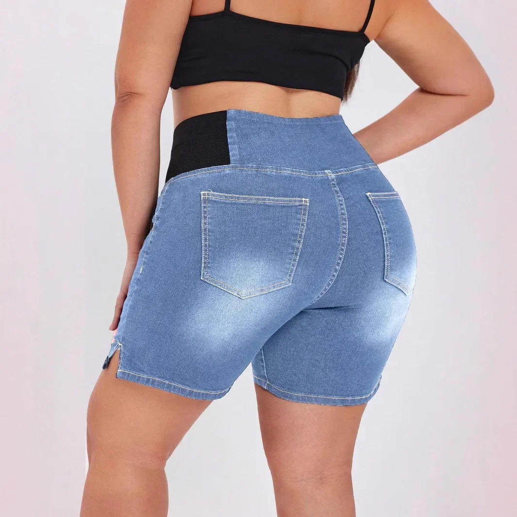 Summer's New Fashionable Hip-lifting and Waist-tightening Denim Shorts. Comfortable Casual High-waisted Short Jeans for Ladies view 4