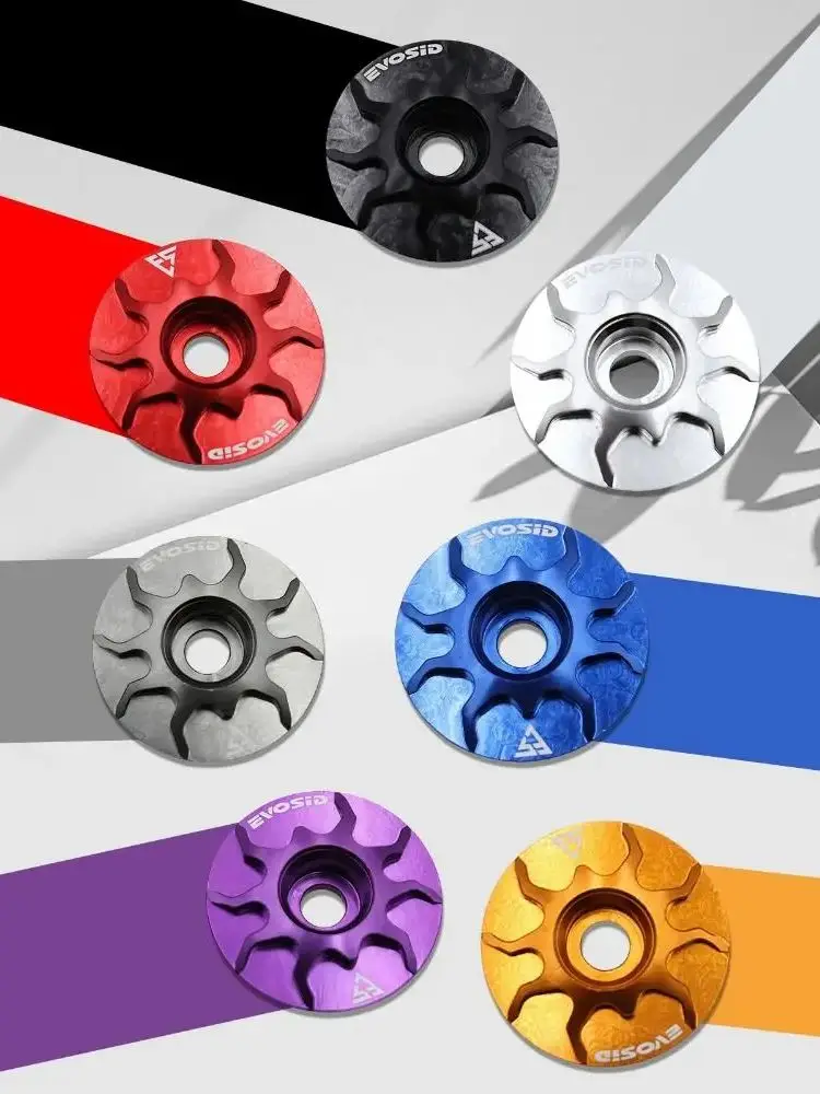 AliExpress 1Pc 28.6mm Bicycle Headset Top Cap CNC Aluminium Alloy MTB Road Bike Stem Cover Multicolor with Screw Fork Head Tube Cover