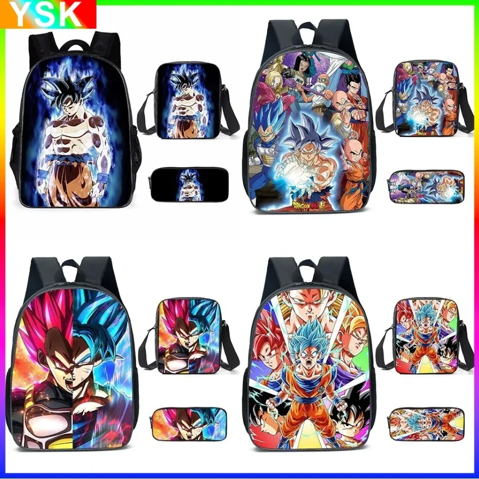 3 Pcs/set Dragon Ball 3D Print Cartoon School Bags for Boys Girls Goku Primary for Kids Back To School Gift Mochila