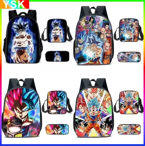 3 st/set Dragon Ball 3D-tryckta tecknade skolväskor för pojkar och flickor, Goku Primary för barn, present till skolstart, mochila 6 best sales Goku-ryggsäck - №2