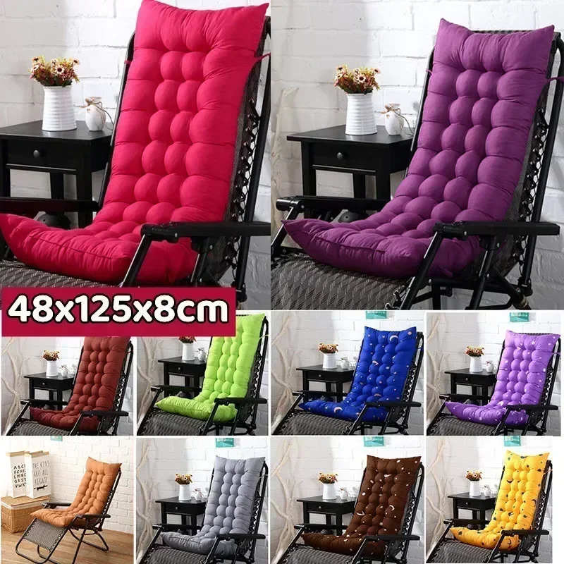 Rocking Chair Cushion Outdoor Garden Chair Cushion Non-Slip High-Backed Patio Chair Pads Washable Sun Lounger Cushion