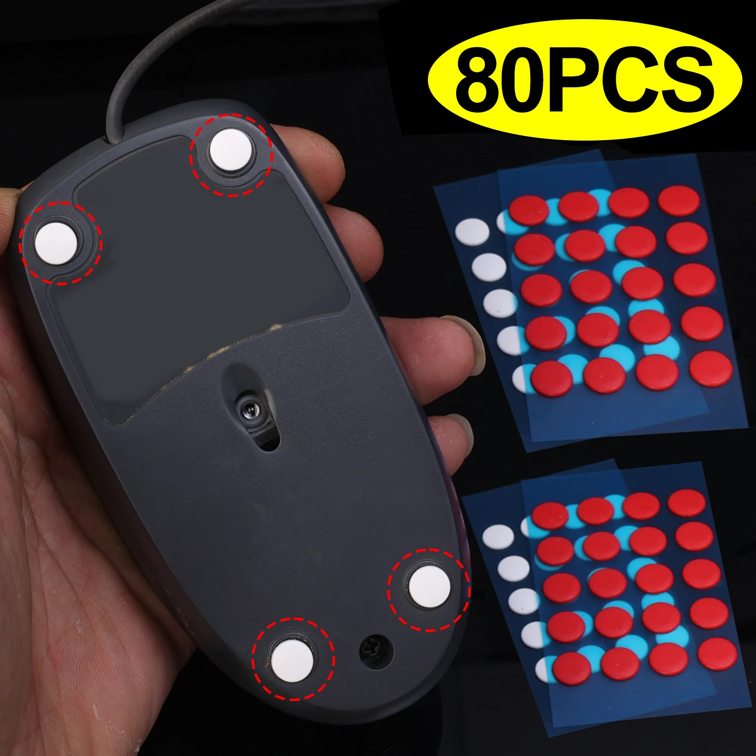 20-80 шт., версия льда, коньки для мыши, наклейка на ножки, 6 мм, 7 мм, круглая точка для G1/MX300/100//M210/M-180, универсальные наклейки на коврик для ног для мышей