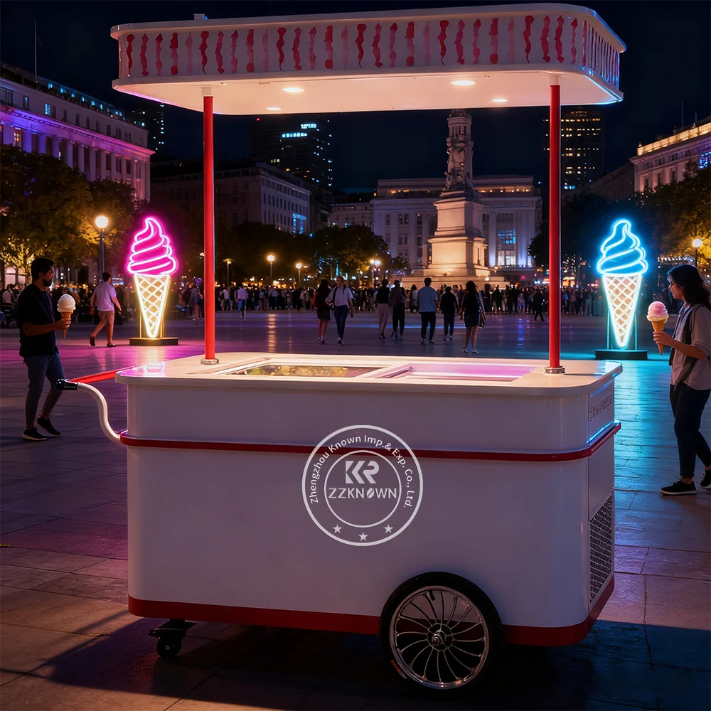 

Food Ice Cream Cart Outdoor Flower Cart Flower Trolley Cart Ice Cream Display Case Gelato Ice Cream Cart