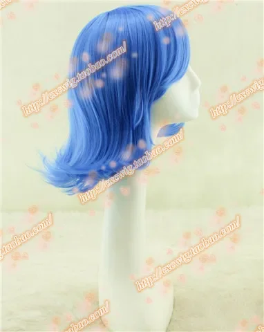 Azul Halloween Role Play Wig, Trajes de RPG, Peruca azul, Boné