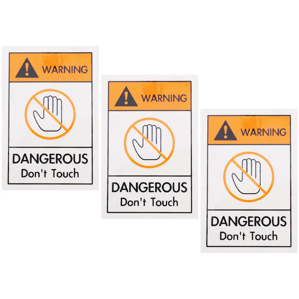 

3pcs Warning Sign Stickers Do Not Touch Safety Decal For Warehouse Factory Equipment Machine Adhesive Label Caution Sticker