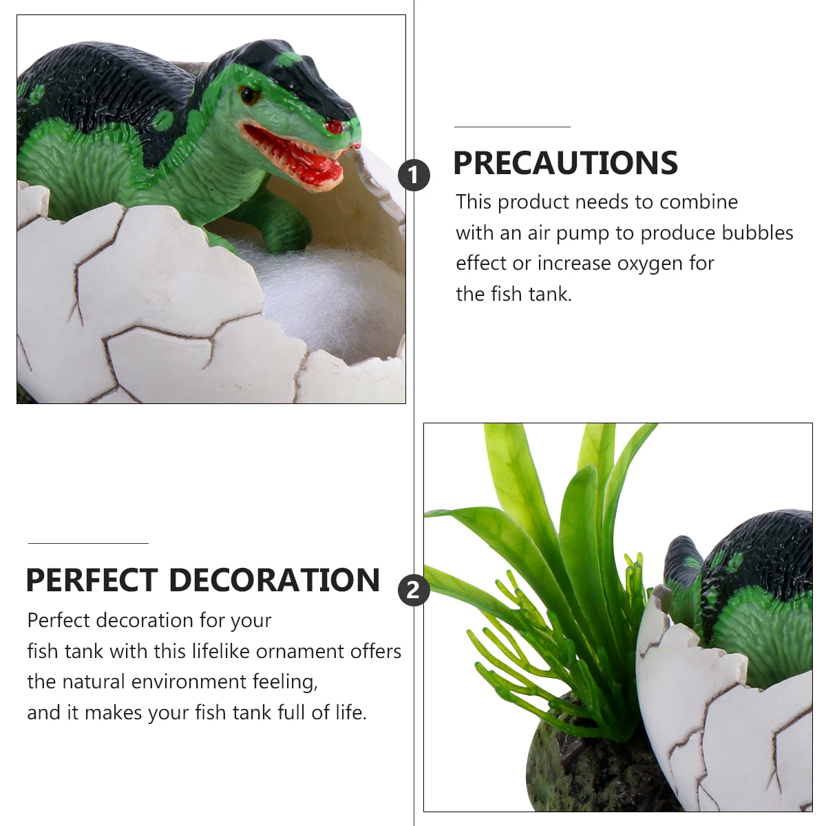 

Fish Tank Decoration Resin Air Bubble Dinosaur Egg Aquarium Ornament Fish Shelter Cave Craft Aquarium Ornament