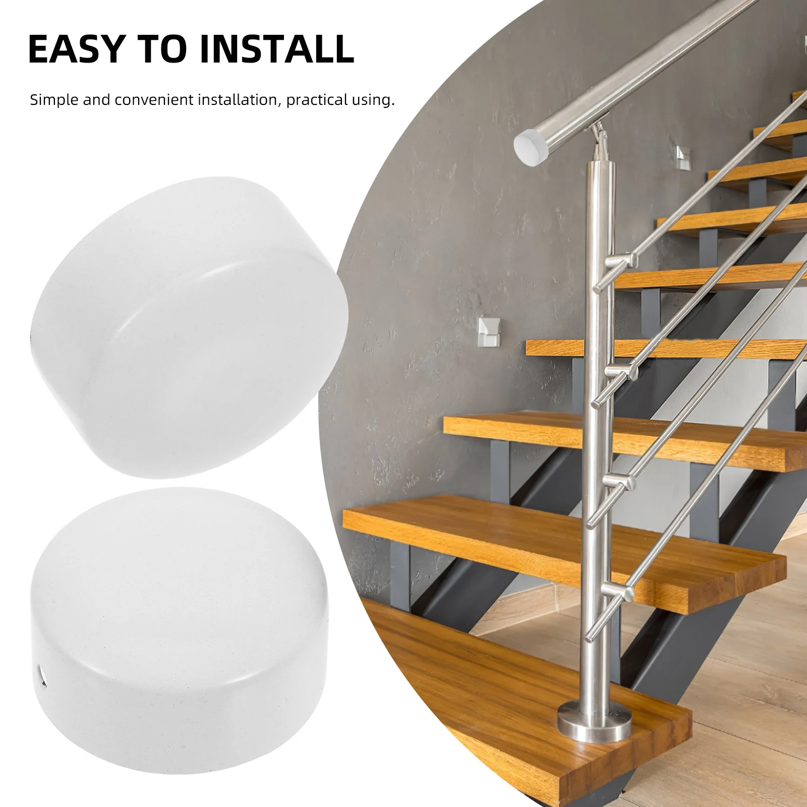 2 Stuks Rvs Leuning Eindkappen Voor Trappen Leuning Afdichting Cap Ronde Leuning Eindkappen Rvs Leuning Cove