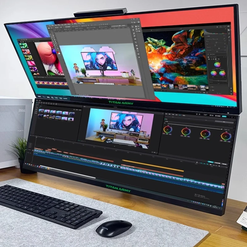 

hairtail screen 40-inch 4K monitor IPS dual screen P40UG design fried stock up and down split screen