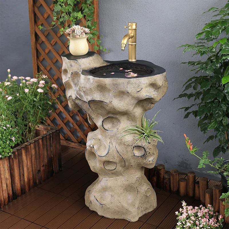 

Outdoor column wash basin courtyard B & B courtyard wash basin outdoor terrace integrated