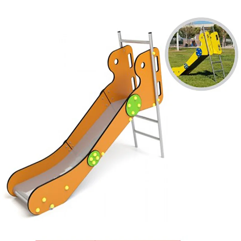 New PE board children slide outdoor playground equipment kids PE stainless steel small slide  import china for sale