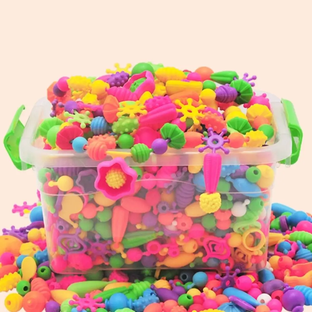 

108/188/308pcs Multi-shaped DIY Handmade Beaded Kit Toy Educational Safe Snap Pop Beads Kits Arts Crafts Creative
