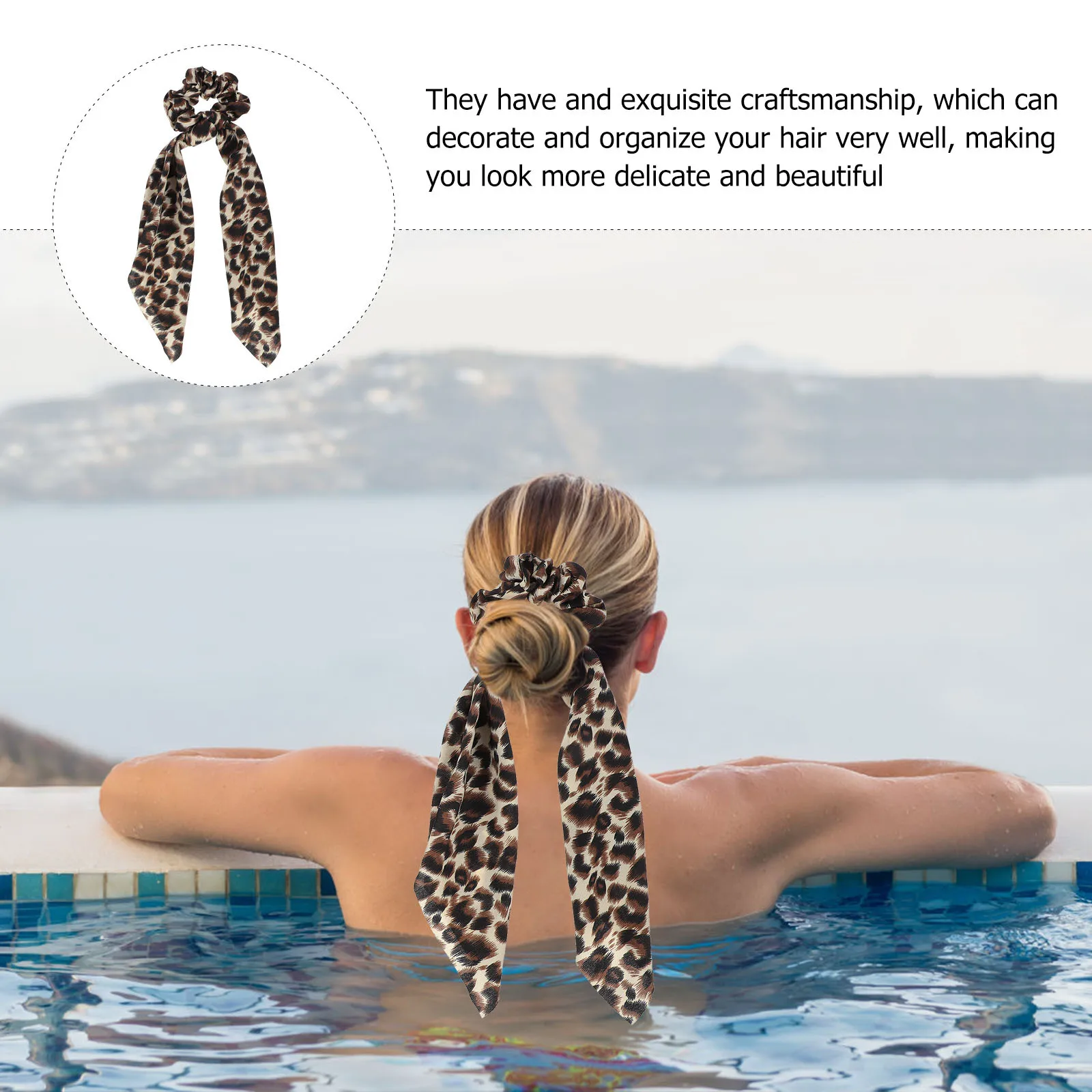 

2Pcs Trendy Hair Scarves Cloth Hair Bands Stylish and Generous Design for All Ages Women Elastic Scrunchies Women Scrunchies