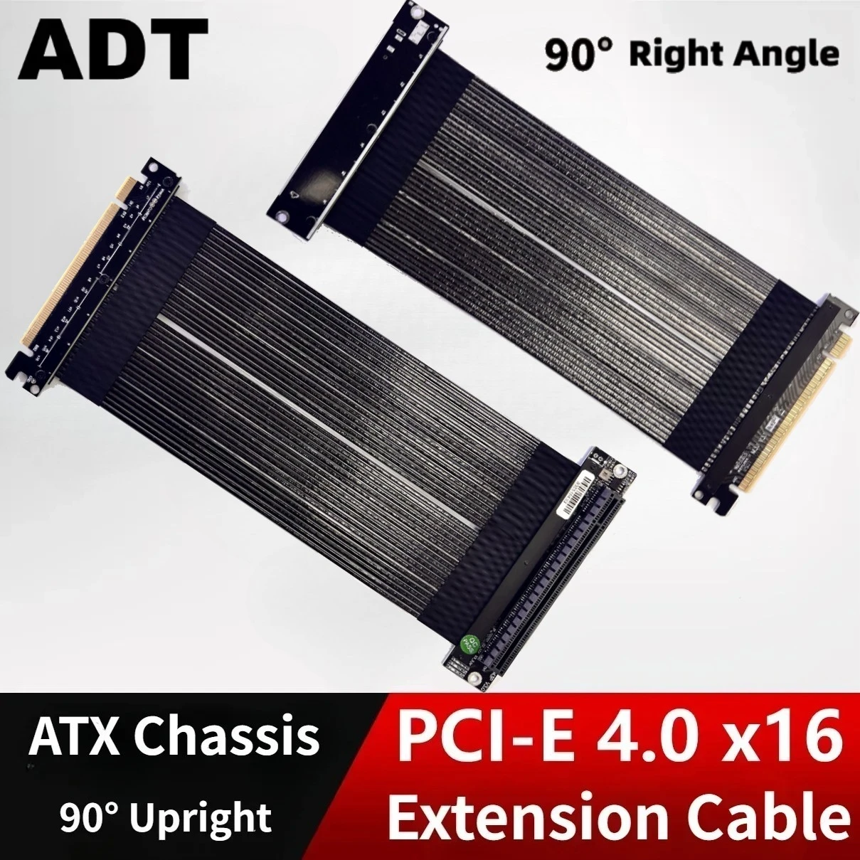 

Переходной кабель PCI-E 4.0 X16 90 ° 180 ° Удлинитель видеокарты с креплением, экранированный гибкий шнур графического процессора, корпус ATX, компьютерный разъем