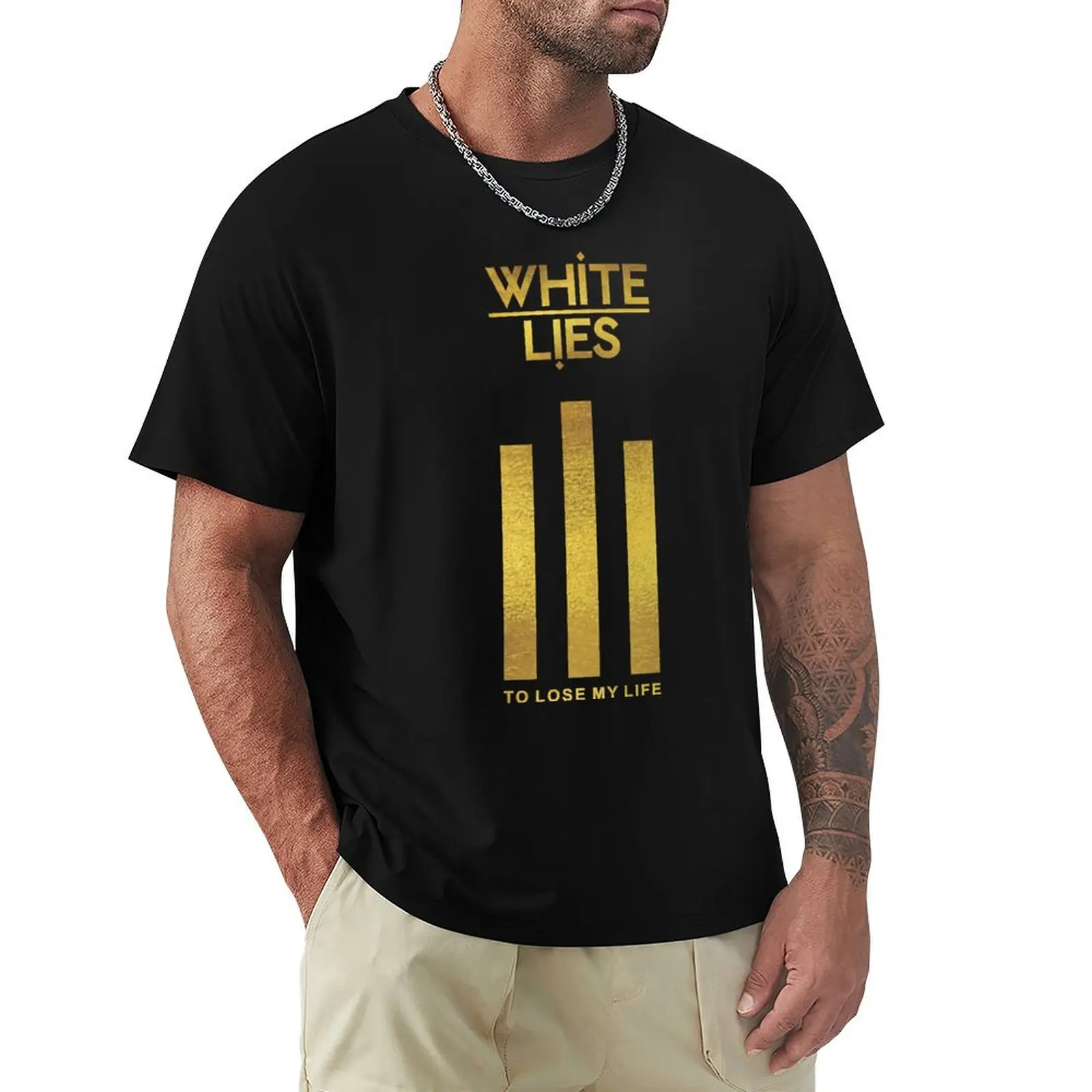 White Lies Band T-Shirt Heavy Duty Casual Work Tee