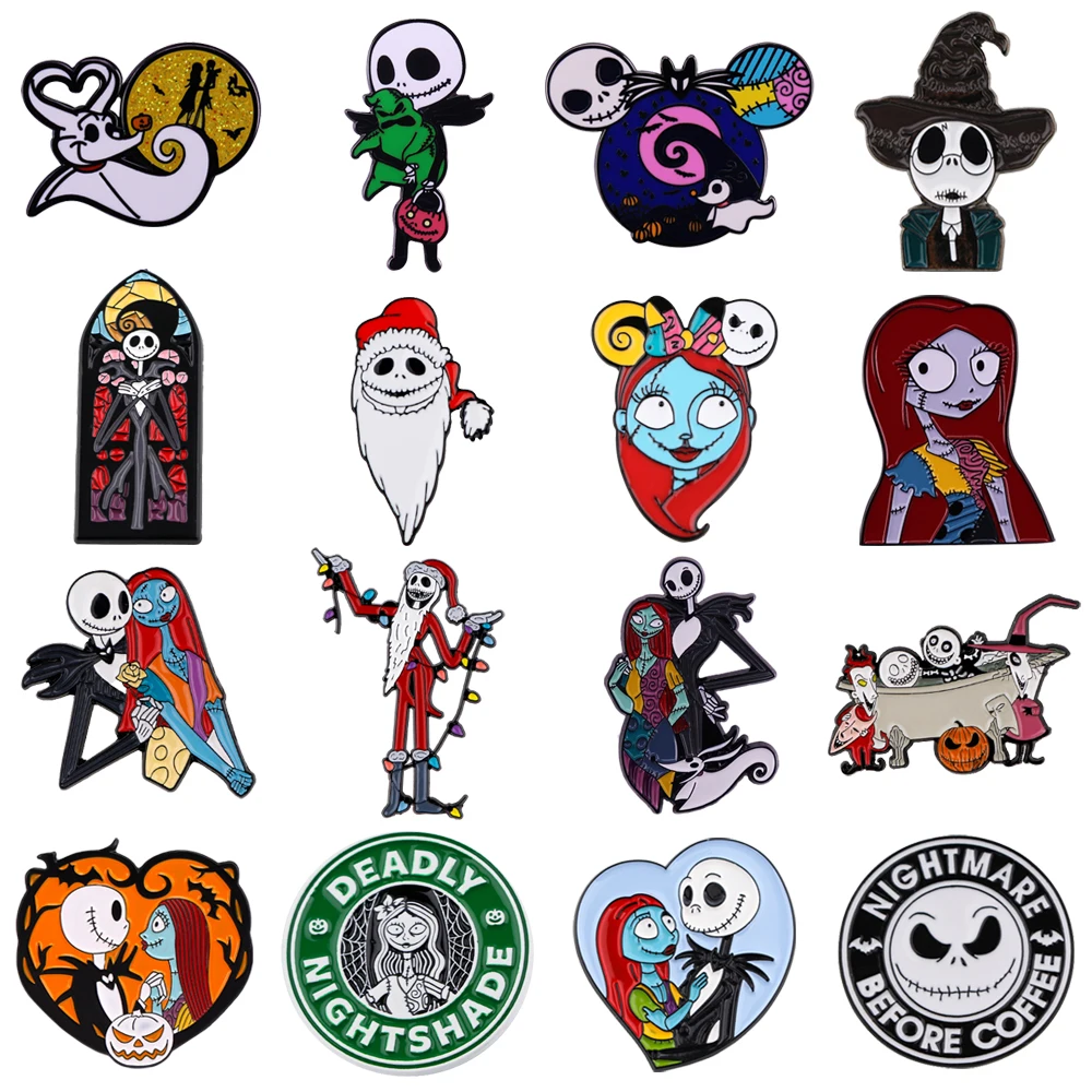 The Nightmare Before Christmas Enamel Pins Lapel Pins Badges on Backpack Accessories for Jewelry Fashion Brooches Accessories