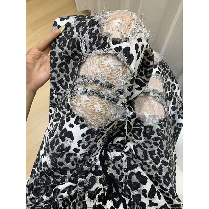 

Американские леопардовые кружевные швы, весенние и летние широкие брюки, новые женские свободные повседневные брюки с завязками