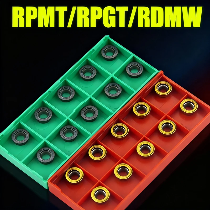 Inserto de fresado de carburo cementado RPMT08T2/10T3/1204/1003/1605, herramienta de torneado, inserto de centro de mecanizado CNC, 10 piezas