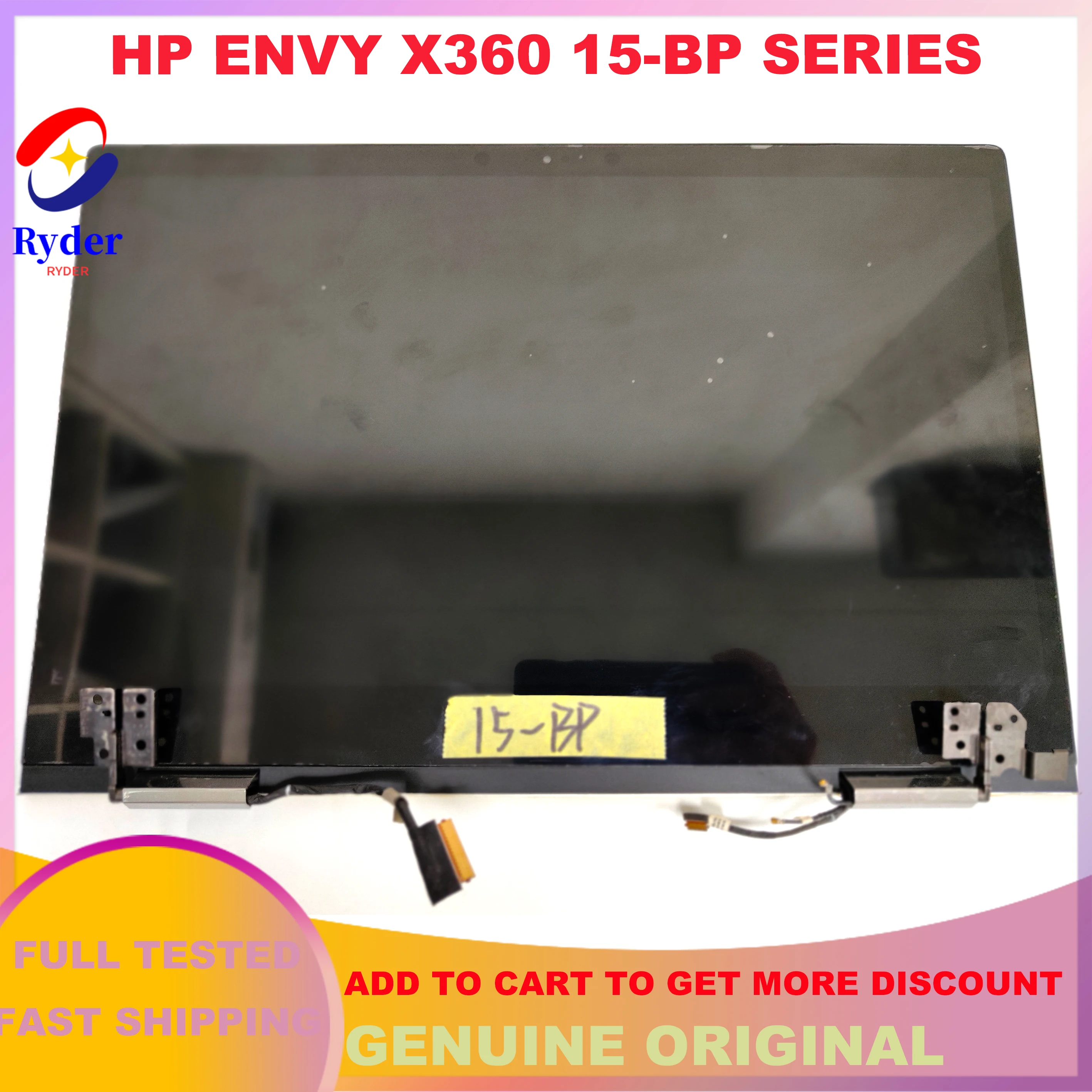 Imagem -01 - Polegada para hp Envy X360 15-bp Série 15-bp053na 15m-bp011dx 15m-bp012dx Lcd Tela de Toque Digitador Assembléia Completa L53868001 15.6
