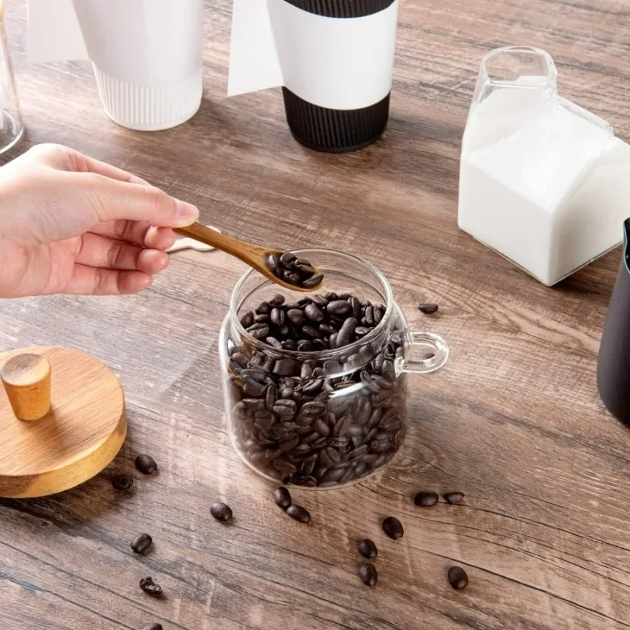 أدوات المطاعم، جرة تخزين زجاجية 16.9 أونصة، 1 جرة كوكي زجاجية قابلة للغسل في الأطباق، ختم محكم، حلوى شفافة صديقة للبرودة