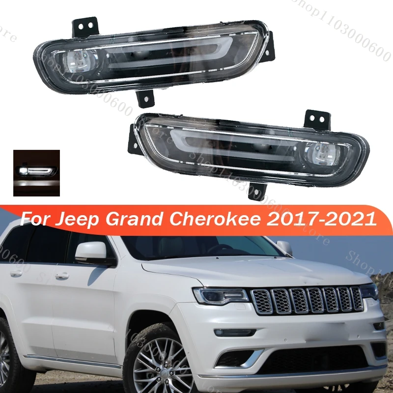 

For Jeep Grand Cherokee 2017 2018 2019 2020 2021 LED Turn Signal Light Fog Light Daytime Running Lamp Brake Lights Foglamp