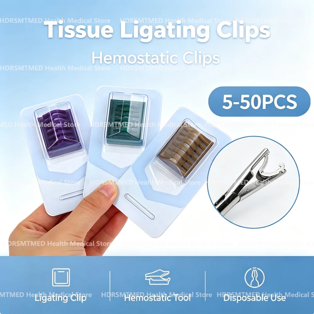 5-50PCS Medical Hemostatic Clip Plastic Laparoscopic Polymer Ligation Clip Endoscopy Surgery Surgical Vascular Clip Medical Tool